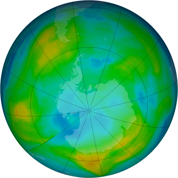 Antarctic ozone map for 09 May 1980